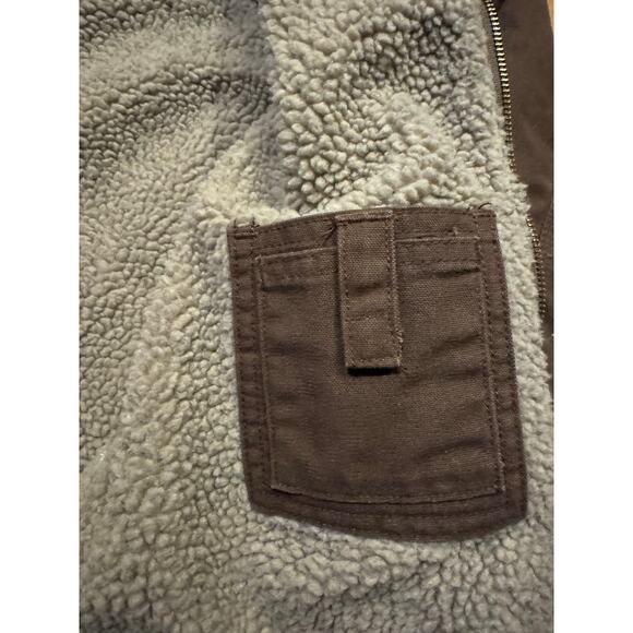 BLUE MOUNTAIN Sherpa lined jacket hooded in brown size medium - Picture 9 of 12